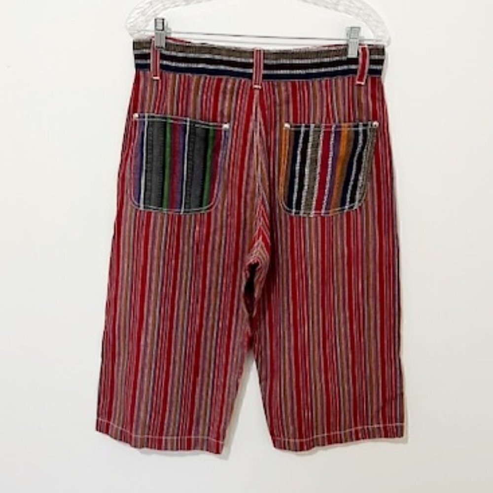 Vintage JouJou America's Favorite Striped Cotton Shorts Size M - Picture 2 of 3
